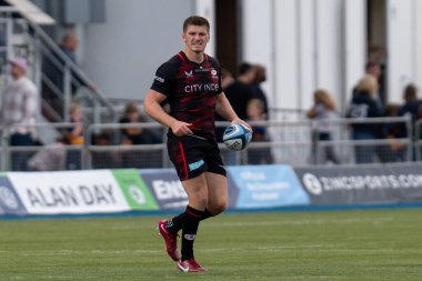  Owen Farrell # 10 of Saracens Gallagher Premiership maçında Saracens, Leicester Tigers 'a karşı StoneX Stadyumu, Londra, 1 Ekim 202