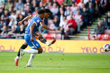 Sheffield United 'ın 7 numaralı oyuncusu Sheffield United, 1 Ekim 202' de Bramall Lane, Sheffield, İngiltere 'de oynanan Sheffield United - Birmingham City maçında gol atma girişiminde bulundu.