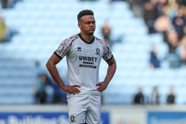 Middlesbrough 'dan Rodrigo Muniz Coventry City, Coventry Building Society Arena, Coventry, İngiltere, 1 Ekim 202' de Middlesbrough 'a karşı oynanan Sky Bet Şampiyonası maçında üzgün görünüyor.