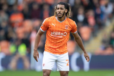 Blackpool 'dan Dominic Thompson # 23 Gökyüzü İddia Şampiyonası maçı Blackpool - Norwich City maçı, Bloomfield Road, Blackpool, İngiltere, 1 Ekim 202