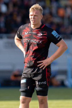 Saracens 5. Hugh Tizard Gallagher Premiership maçında Saracens, Leicester Tigers 'a karşı StoneX Stadyumu, Londra, 1 Ekim 202