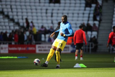 Preston 19 numaralı Bambo Diaby, 1 Ekim 202 'de İngiltere' nin Sunderland şehrinde Preston North End 'e karşı oynanan Gökyüzü İddia Şampiyonası karşılaşmasında ısınıyor.