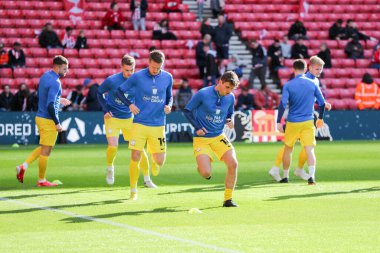 Preston North End, 1 Ekim 202 'de İngiltere' nin Sunderland şehrinde Preston North End 'e karşı oynanan Sky Bet Şampiyonası maçında ısınıyor.