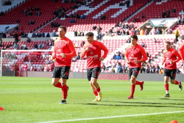 Sunderland, 1 Ekim 202 'de İngiltere' nin Sunderland şehrinde Preston North End 'e karşı oynanan Sky Bet Şampiyonası maçında ısınıyor.