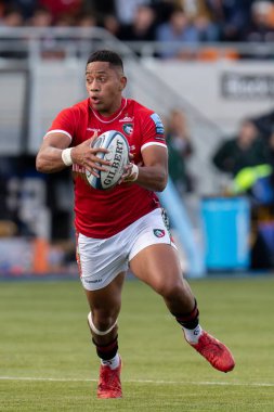  Leicester Tigers 'ın 13 numaralı oyuncusu, 1 Ekim 202' de StoneX Stadyumu 'nda oynanan Gallagher Premiership maçında Saracens, Leicester Tigers' a karşı.