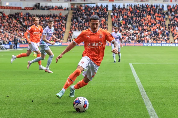 Ian Poveda Blackpool Azione Durante Sky Bet Championship Blackpool Norwich — Foto Stock