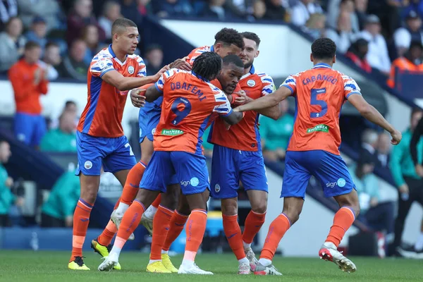 Olivier Ntcham Swansea City Celebra Objetivo Hacerlo Durante Sky Bet — Foto de Stock