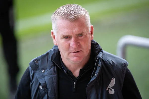 Dean Smith Manager Van Norwich City Arriveert Bloomfield Road Stadium — Stockfoto