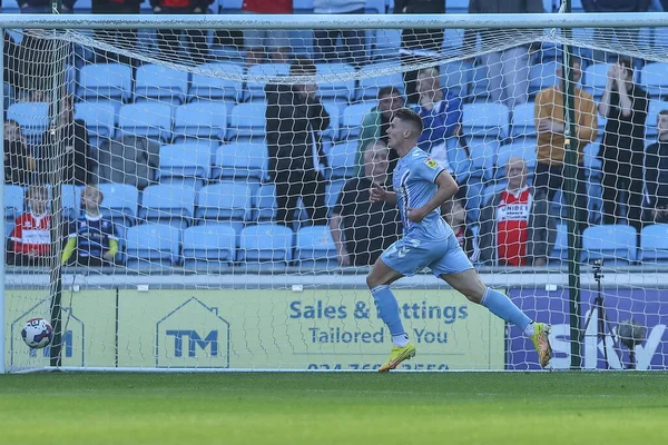 Viktor Gykeres Coventry City Celebra Objetivo Hacerlo Durante Sky Bet —  Fotos de Stock