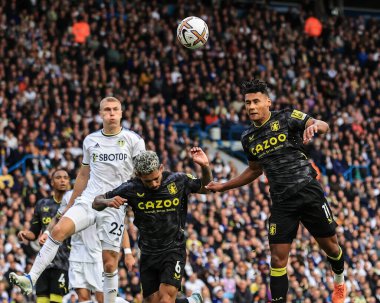 Aston Villa 'nın 11 numaralı oyuncusu Ollie Watkins Premier Lig maçında Leeds United ile Aston Villa arasında oynanan Elland Road, Leeds, İngiltere' de 2 Ekim 202 'de kurtarıldı.