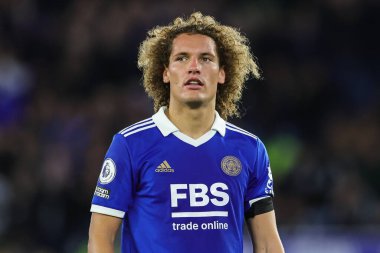 Leicester City 'nin Wout Faes # 3 Premier League maçı sırasında Leicester City - Nottingham Forest maçı sırasında King Power Stadyumu, Leicester, İngiltere, 3 Ekim 202