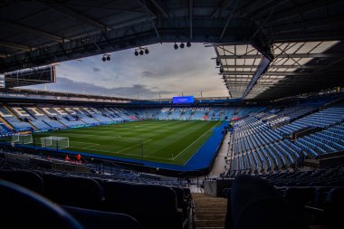 King Power Stadyumu 'nun Premier League maçından önceki genel görüntüsü Leicester City - Nottingham Ormanı maçı King Power Stadyumu, Leicester, İngiltere, 3 Ekim 202