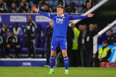 Leicester City 'den Harvey Barnes # 7 Premier League maçı sırasında Leicester City - Nottingham Ormanı King Power Stadyumu, Leicester, İngiltere, 3 Ekim 202