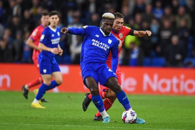 Cardiff City 23 numaralı Cdric Kipr, Cardiff City Stadyumu 'nda Cardiff City - Blackburn Rovers maçında Blackburn Rovers' ın 3.