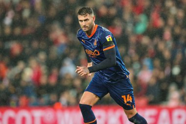 Blackpool 'dan Gary Madine # 14 Gökyüzü İddia Şampiyonası maçı sırasında Sunderland - Blackpool Stadyumu, Sunderland, İngiltere, 4 Ekim 202