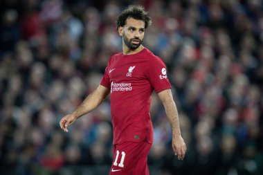 Liverpool Şampiyonlar Ligi maçında Mohamed Salah # 11 Anfield, Liverpool, Birleşik Krallık 'ta Liverpool Rangers maçında, 4 Ekim 202