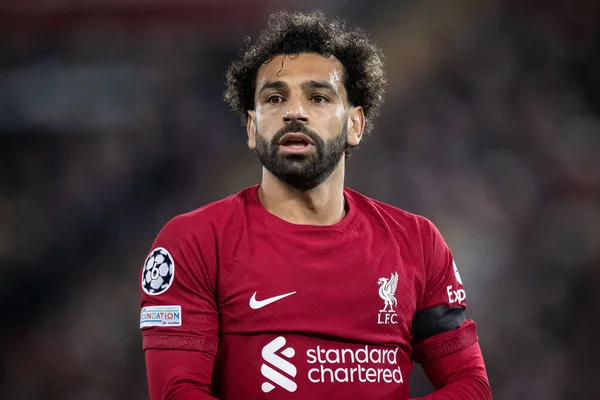 Mohamed Salah Liverpool Uefa Champions League Match Liverpool Rangers Anfield — 스톡 사진