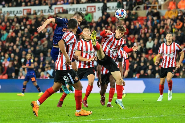 Callum Connolly Blackpool Huvuden Mål Sky Bet Championship Match Sunderland — Stockfoto