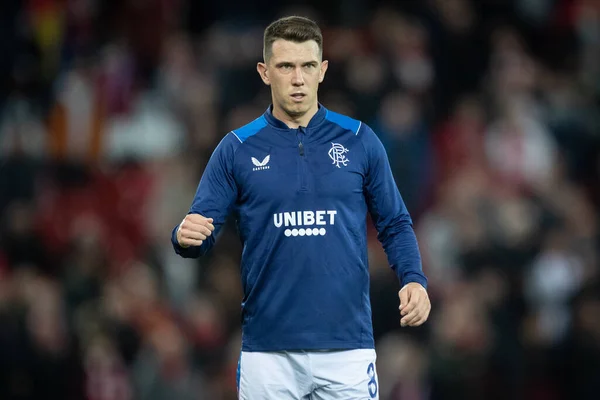 Ryan Jack Dei Rangers Durante Riscaldamento Pre Partita Vista Della — Foto Stock