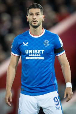 UEFA Şampiyonlar Ligi maçında 9 numaralı Rangers oyuncusu Antonio-Mirko Colak Liverpool 'a karşı Anfield, Liverpool, İngiltere, 4 Ekim 202