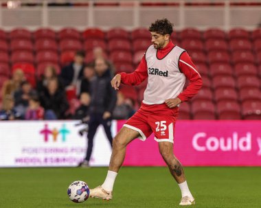 Middlesbrough 'dan Matt Crooks 5 Ekim 202' de Riverside Stadyumu 'nda Middlesbrough-Birmingham City maçından önceki maç öncesi ısınma maçında