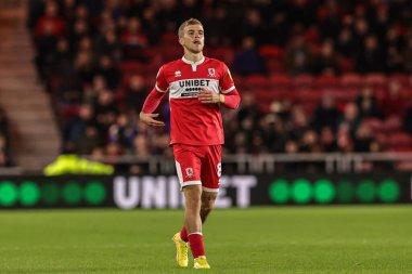 Middlesbrough 'un Riley McGree # 8' i Middlesbrough 'a karşı Middlesbrough-Birmingham City maçı sırasında Riverside Stadyumu, Middlesbrough, İngiltere, 5 Ekim 202
