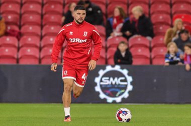 Middlesbrough 'dan Alex Mowatt # 4, Middlesbrough, Birleşik Krallık Riverside Stadyumu, Middlesbrough, 5 Ekim 202' de oynanan Sky Bet Şampiyonası maçından önceki ısınma maçında