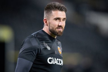 Hull City 'den Matt Ingram, maç öncesi ısınma maçında Hull City, Wigan Athletic' e karşı 5 Ekim 202 'de MKM Stadyumu' nda oynanacak.