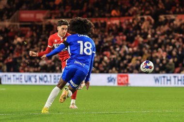 Middlesbrough 'dan Hayden Hackney 5 Ekim 202' de Middlesbrough, Middlesbrough City 'de Middlesbrough-Birmingham City maçında gol vuruşu yaptı.
