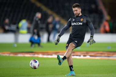 Hull City 'den Matt Ingram, maç öncesi ısınma maçında Hull City, Wigan Athletic' e karşı 5 Ekim 202 'de MKM Stadyumu' nda oynanacak.