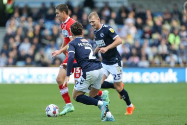 Middlesbrough 'dan Matthew Hoppe # 13, Millwall' ın 8 Ekim 202 'de Millwall Middlesbrough' a karşı oynadığı Sky Bet Şampiyonası maçında Millwall defansına koşuyor.