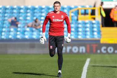 Middlesbrough 'un 23 numaralı oyuncusu Millwall, Middlesbrough' a karşı 8 Ekim 202 'de The Den, Londra' da oynanan Sky Bet Şampiyonası maçında ısındı.