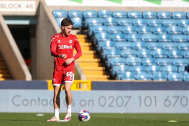 Middlesbrough 'dan Hayden Hackney, 8 Ekim 202' de Middlesbrough 'a karşı oynanan Gökyüzü İddia Şampiyonası maçında ısınıyor.