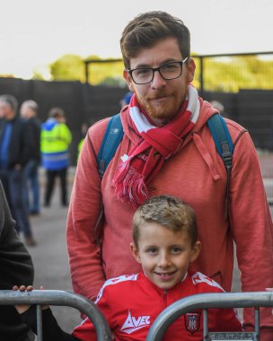 Sunderland taraftarları Sky Bet Şampiyonası 'nda Swansea City, Sunderland' a karşı 8 Ekim 202 'de Swansea.com Stadyumu' nda oynanan maç öncesi maç öncesi Sunderland taraftarları.