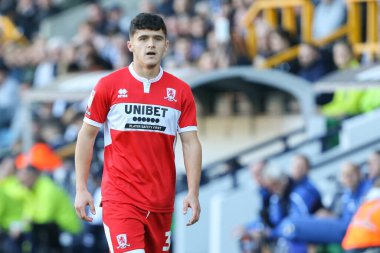 Ryan Giles # 3 Middlesbrough Sky Bet Şampiyonası maçında Millwall Middlesbrough 'a karşı The Den, Londra, İngiltere, 8 Ekim 202