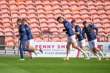 Blackpool, Blackpool, İngiltere 'de Blackpool Road, Blackpool' da Blackpool 'a karşı oynanan Sky Bet Şampiyonası' nın öncesinde oynanan maç öncesi maç.