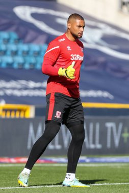 Middlesbrough 'dan Zack Steffen 8 Ekim 202' de Middlesbrough 'a karşı oynanan Sky Bet Şampiyonası maçında ısınıyor.