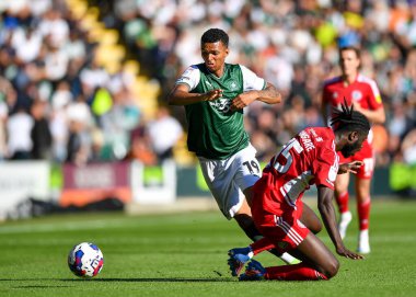 Plymouth Argyle forveti Morgan Whittaker (19), 8 Ekim 202 'de Home Park, Plymouth, İngiltere' de oynanan Sky Bet 1 karşılaşmasında Accrington Stanley 'i geçti.