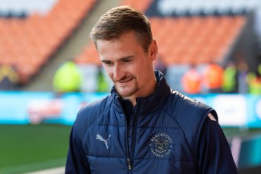 Blackpool 'dan Callum Connolly 8 Ekim 202' de Bloomfield Road, Blackpool 'da Blackpool' a karşı oynanan Gökyüzü İddia Şampiyonası maçından önce geliyor.