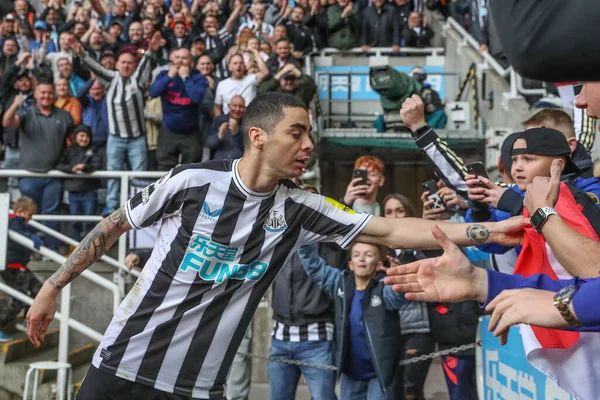 Miguel Almirn Του Newcastle United Γιορτάζει Τον Στόχο Του Κάνει — Φωτογραφία Αρχείου