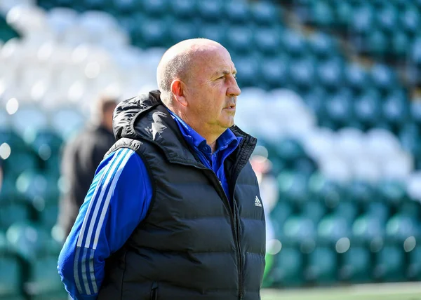 Manager Accrington Stanley John Coleman Llega Durante Partido Sky Bet — Foto de Stock