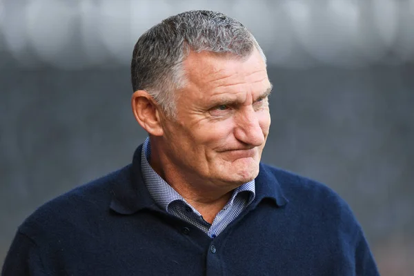 Tony Mowbray Manager Sunderland Przybywa Stadion Swansea Com Podczas Meczu — Zdjęcie stockowe