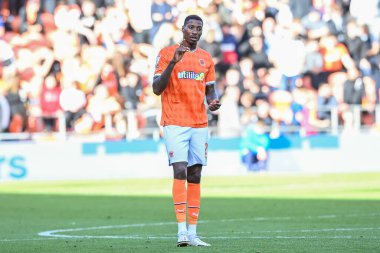Blackpool 'dan Marvin Ekpiteta # 21 Sky Bet Şampiyonası maçında Blackpool Watford' a karşı Bloomfield Road, Blackpool, İngiltere, 8 Ekim 202