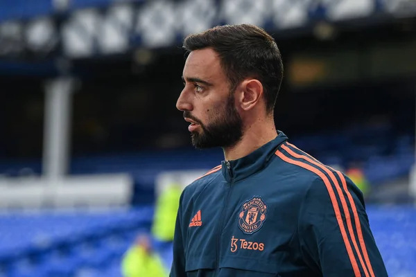 Bruno Fernandes Manchester United Arrive Goodison Park Avant Match Premier — Photo