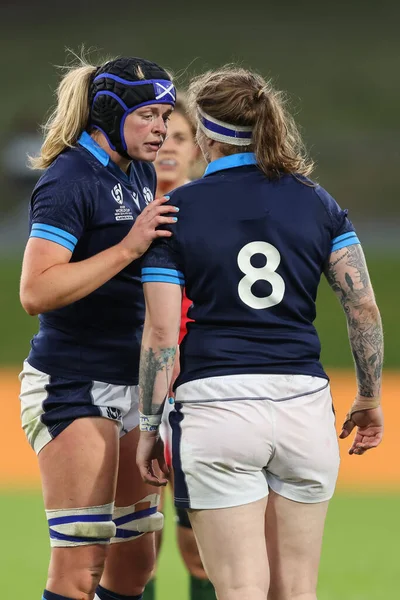 Sarah Bonar Och Jade Konkel Roberts Från Skottland Women Rugby — Stockfoto