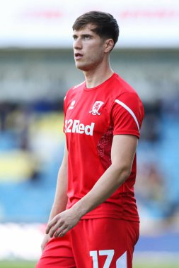 Middlesbrough 'dan Paddy McNair # 17, Sky Bet Şampiyonası karşılaşmasında ısınma sırasında Millwall Middlesbrough' a karşı The Den, Londra, İngiltere, 8 Ekim 202