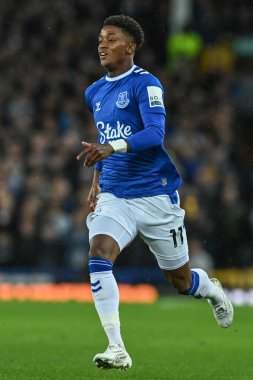 Everton 'dan Demarai Gray # 11 Premier League maçı sırasında Everton - Manchester United Goodison Park, Liverpool, İngiltere, 9 Ekim 202
