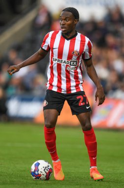 Jay Matete # 27 Sunderland Sky Bet Şampiyonası maçında Swansea City, Sunderland 'a karşı Swansea.com Stadyumu, Swansea, Birleşik Krallık, 8 Ekim 202