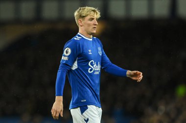 Everton 'dan Anthony Gordon # 10 Premier League maçı sırasında Everton - Manchester United Goodison Park, Liverpool, İngiltere, 9 Ekim 202