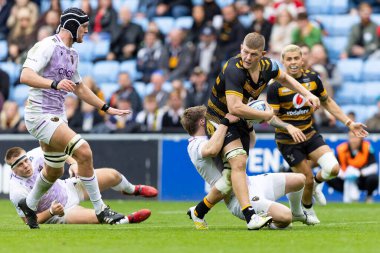 Wasps Rugby 'den Jack Willis, 9 Ekim 202' de Coventry Building Society Arena, Coventry, İngiltere 'de Gallagher Premiership maçında Wasps-Northampton Saints maçında yere serildi.